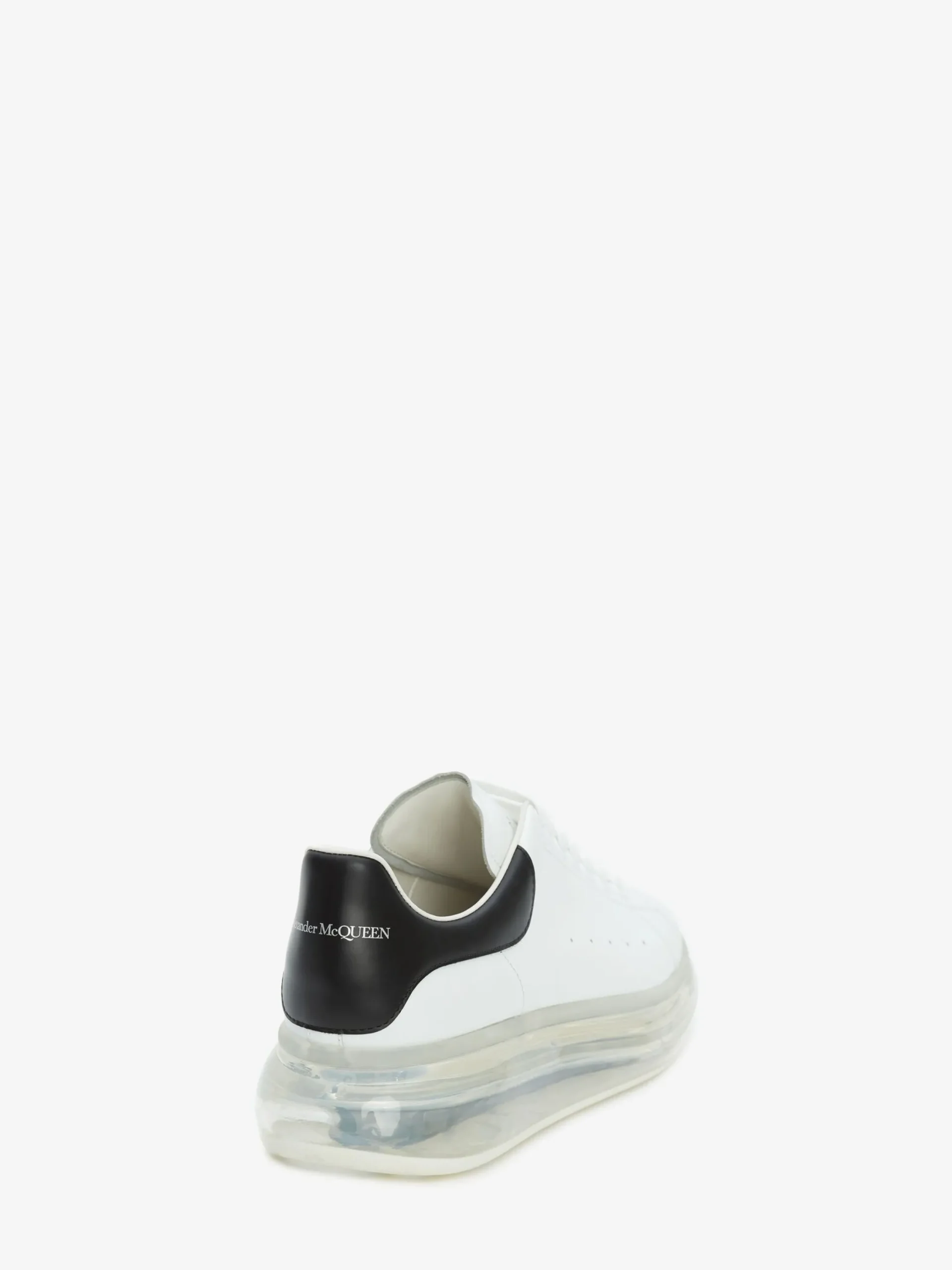 Shop Alexander McQueen Men's Oversized Transparent Sole Sneaker in White/Black