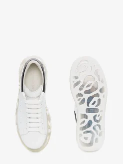 Shop Alexander McQueen Men's Oversized Transparent Sole Sneaker in White/Black