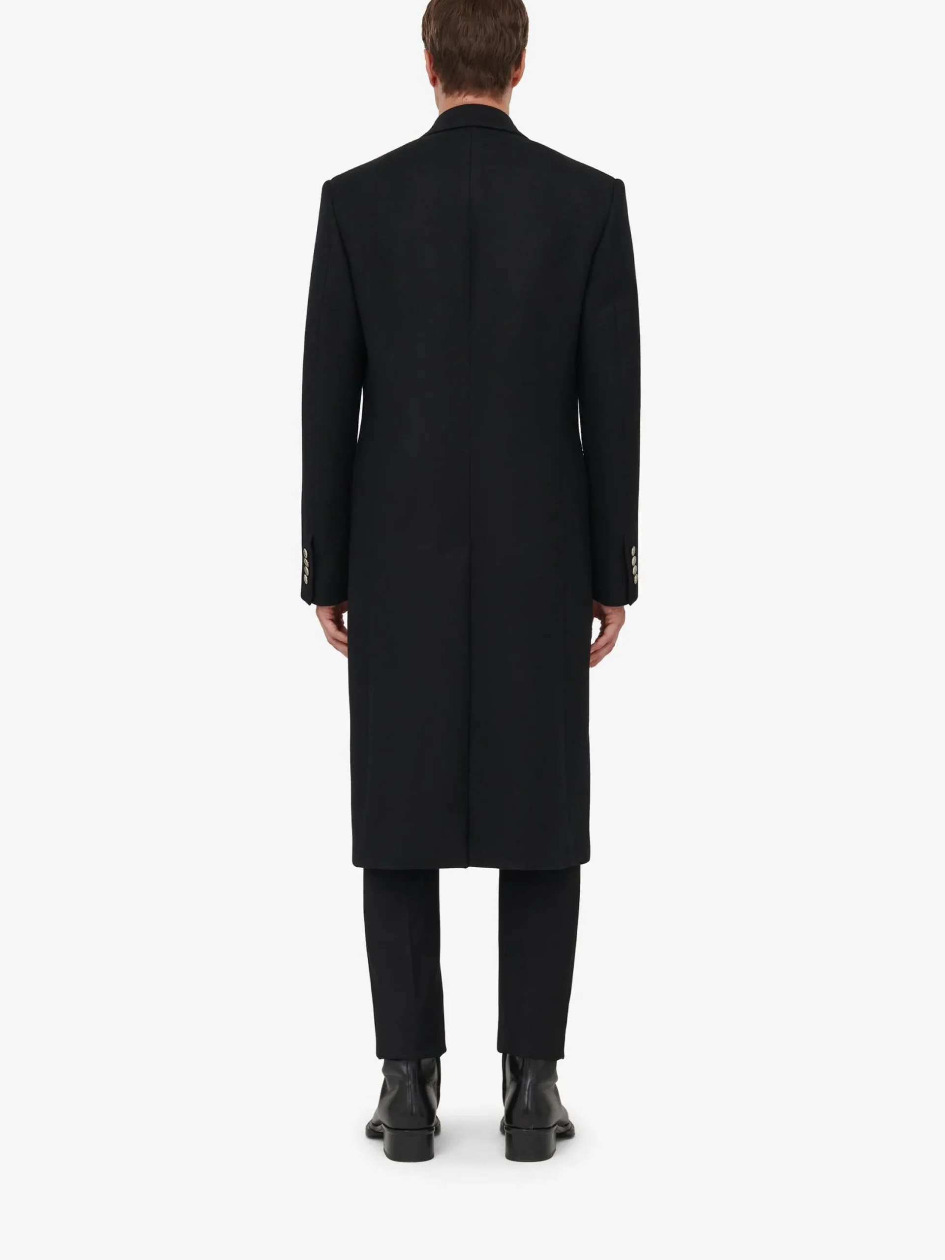 Best Sale Alexander McQueen Men's Peak Lapel Double-breasted Coat in Black