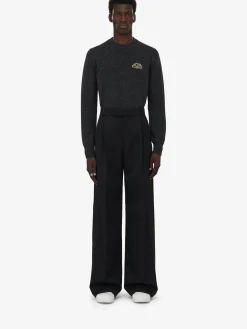 Hot Alexander McQueen Men's Pleated Baggy Trousers in Black