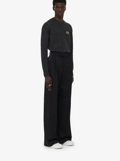 Hot Alexander McQueen Men's Pleated Baggy Trousers in Black