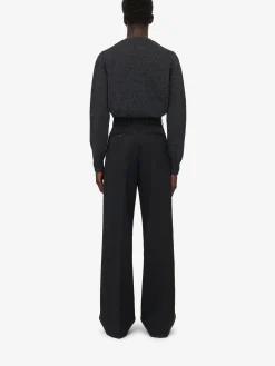 Hot Alexander McQueen Men's Pleated Baggy Trousers in Black