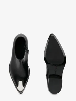 New Alexander McQueen Men's Punk Boot in Black/Silver