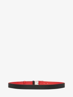 Outlet Alexander McQueen Men's Reversible M Belt in Black/Lust Red