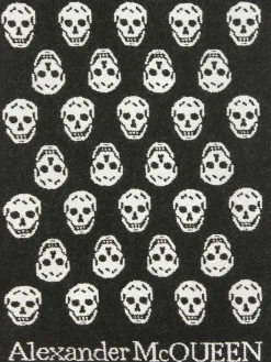 Cheap Alexander McQueen Men's Reversible Skull Scarf in Black/Ivory