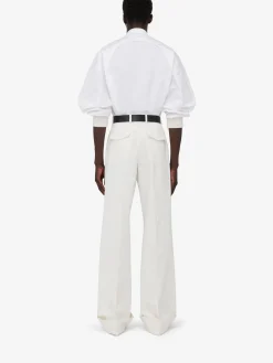 Sale Alexander McQueen Men's Ribbed Cuff Shirt in Optical White