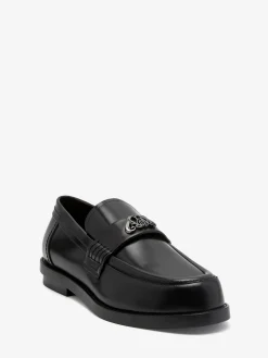 Discount Alexander McQueen Men's Seal Loafer in Black/Gun Metal