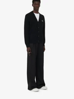 Flash Sale Alexander McQueen Men's Seal Logo Cardigan in Black/Ivory
