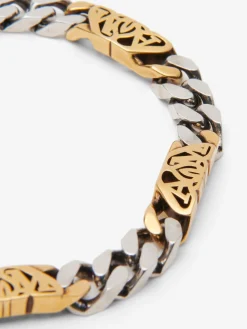 Shop Alexander McQueen Men's Seal Logo Chain Bracelet in Silver
