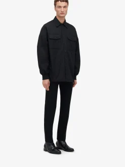 Clearance Alexander McQueen Men's Seal Logo Shirt in Black