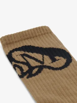 Cheap Alexander McQueen Men's Seal Logo Socks in Beige/Black