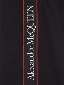 Store Alexander McQueen Men's Selvedge Swim Shorts in Black