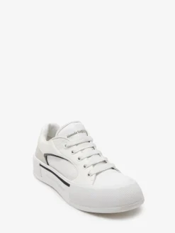 Sale Alexander McQueen Men's Skate Deck Plimsoll in White/Black