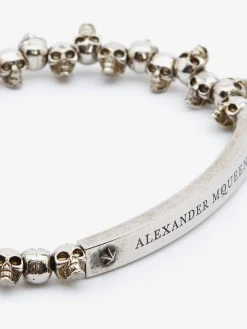 Shop Alexander McQueen Men's Skull Bracelet in SILVER