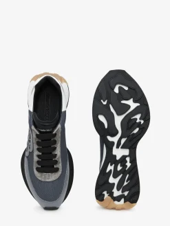 Clearance Alexander McQueen Men's Sprint Runner in Gun Grey
