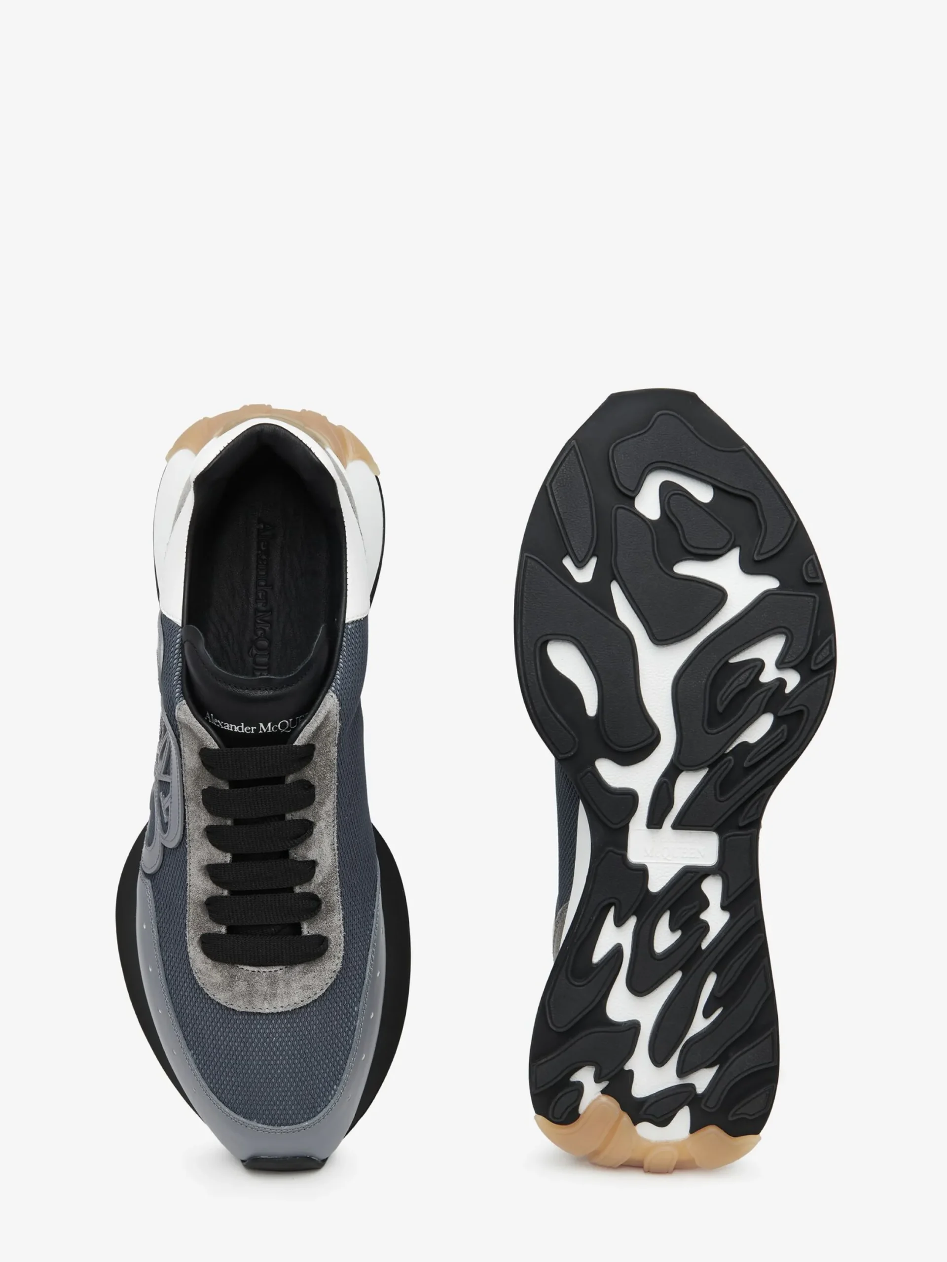 Clearance Alexander McQueen Men's Sprint Runner in Gun Grey