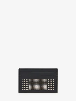 Outlet Alexander McQueen Men's Studded Card Holder in Black