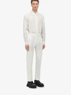 Fashion Alexander McQueen Men's Tailored Cigarette Trousers in Soft White
