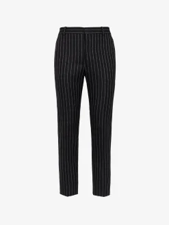 Shop Alexander McQueen Men's Tailored Cigarette Trousers in Black/White