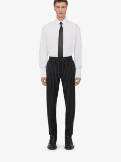Shop Alexander McQueen Men's Tailored Cigarette Trousers in Black/White