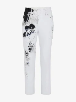 Clearance Alexander McQueen Men's Tailored Cigarette Trousers in Black/White