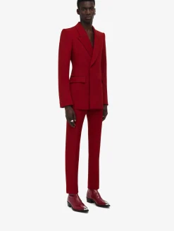 Outlet Alexander McQueen Men's Tailored Cigarette Trousers in Garnet