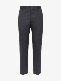 Shop Alexander McQueen Men's Tailored Cigarette Trousers in Charcoal