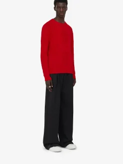 Online Alexander McQueen Men's Textured Skull Jumper in Scarlet