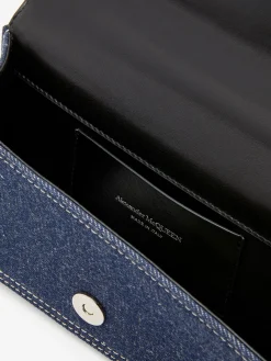 Fashion Alexander McQueen Men's The Knuckle Satchel in Denim/Black