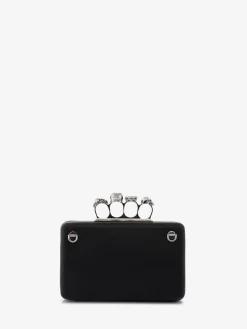 Store Alexander McQueen Men's The Knuckle Twisted Clutch in Black