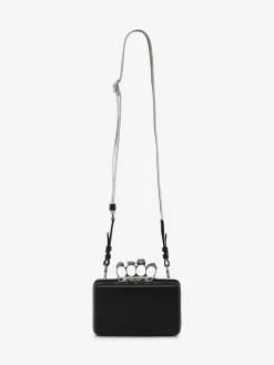 Store Alexander McQueen Men's The Knuckle Twisted Clutch in Black