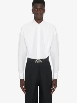 Store Alexander McQueen Men's The Seal Belt in Black