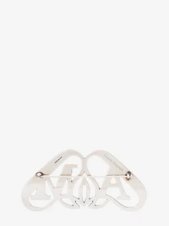 Best Alexander McQueen Men's The Seal Brooch in Silver