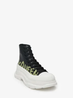 Online Alexander McQueen Men's Tread Slick Boot in Black/khaki
