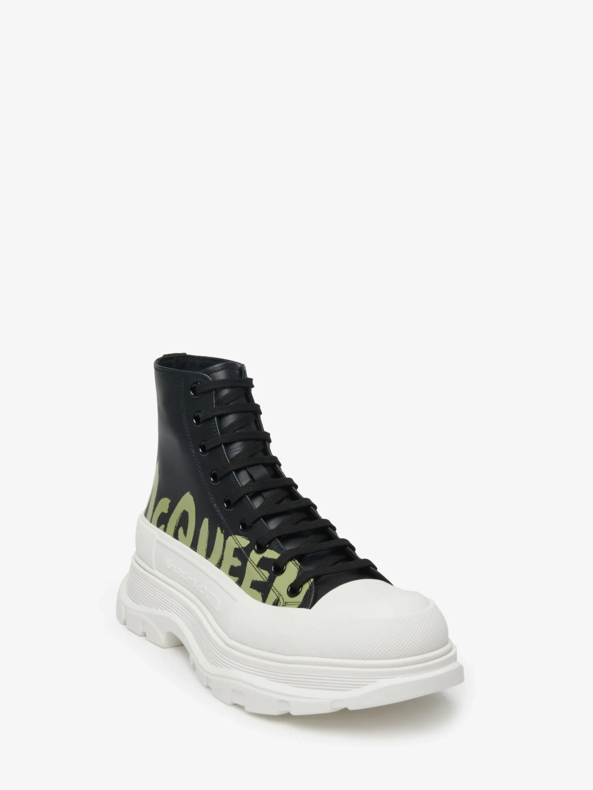 Online Alexander McQueen Men's Tread Slick Boot in Black/khaki