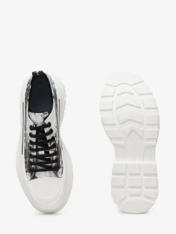 Discount Alexander McQueen Men's Tread Slick Lace Up in Black/White