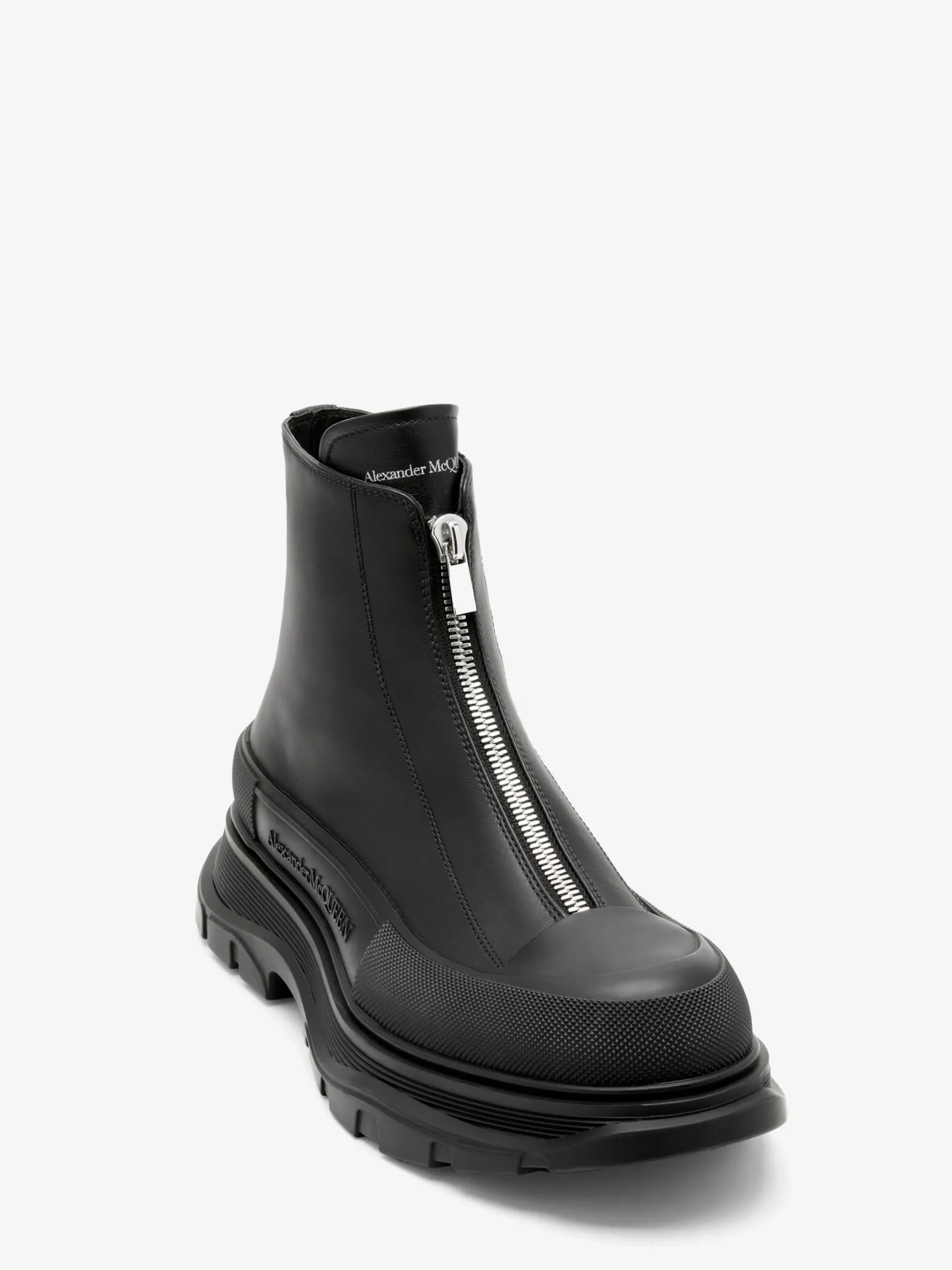 Discount Alexander McQueen Men's Tread Slick Zip Boot in Black