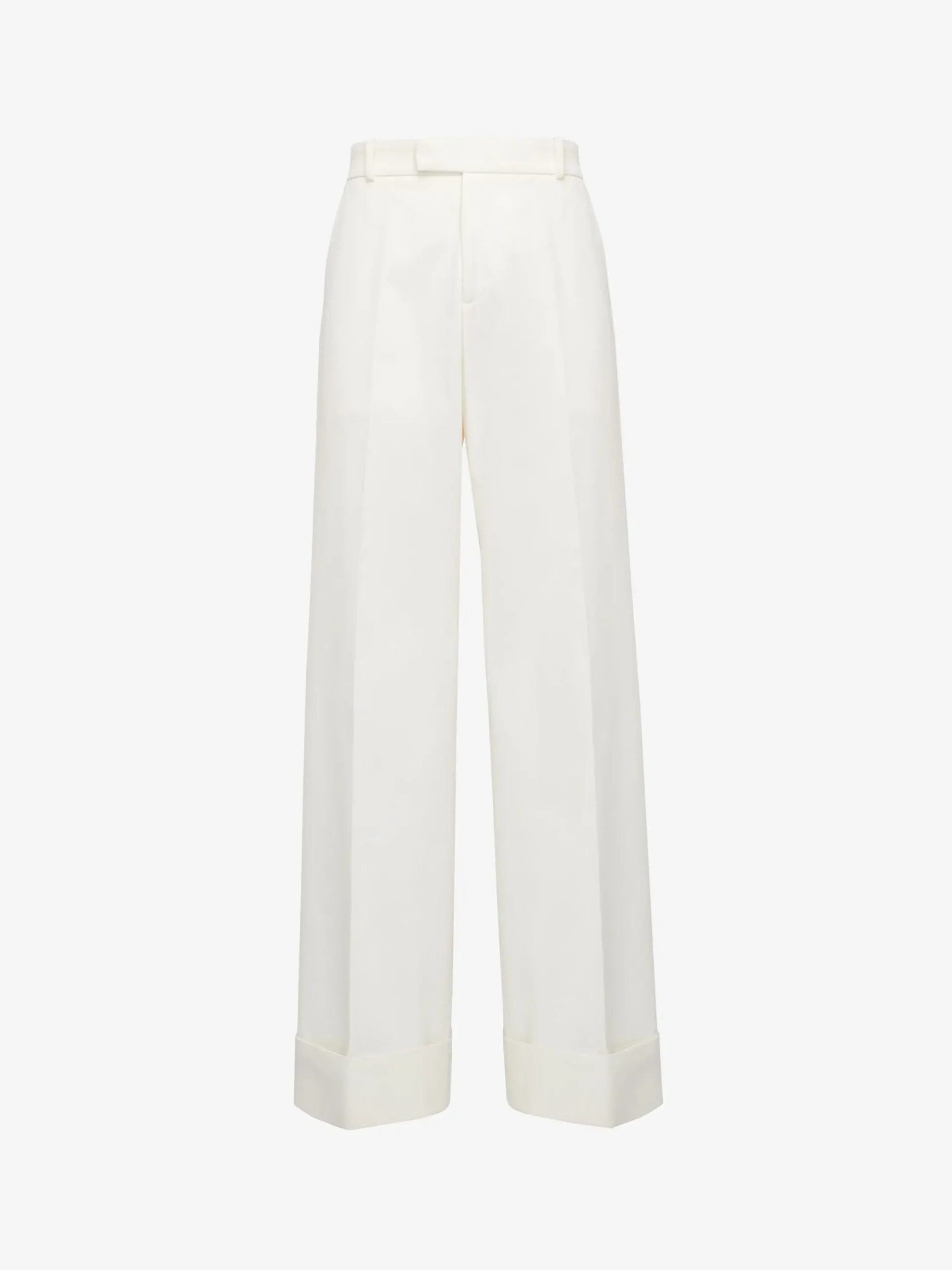 Online Alexander McQueen Men's Turn-up Baggy Trousers in Optical White