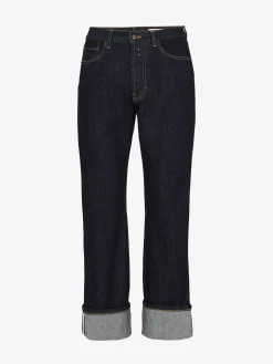 Cheap Alexander McQueen Men's Turn-up Jeans in Indigo