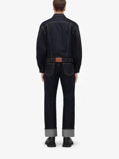 Cheap Alexander McQueen Men's Turn-up Jeans in Indigo