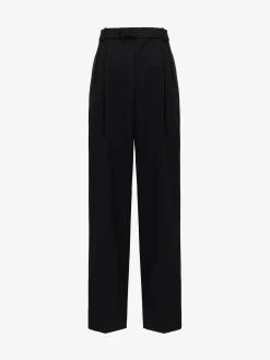 Hot Alexander McQueen Men's Tuxedo Pleated Trousers in Black