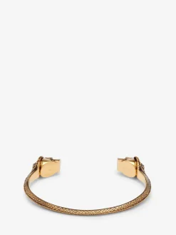 Best Sale Alexander McQueen Men's Victorian Skull Cuff in Antique Gold