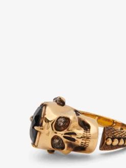 Cheap Alexander McQueen Men's Victorian Skull Ring in Antique Gold