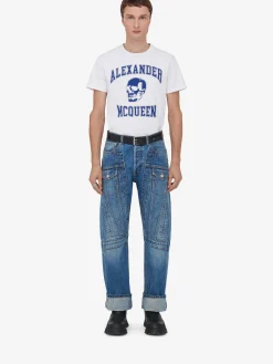Clearance Alexander McQueen Men's Workwear Jeans in Washed Blue