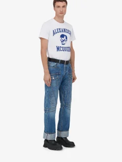 Clearance Alexander McQueen Men's Workwear Jeans in Washed Blue