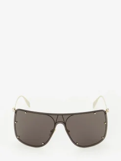 Sale Alexander McQueen Skull Mask Sunglasses in Gold