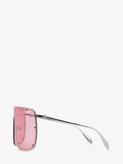 Best Sale Alexander McQueen Skull Mask Sunglasses in Silver