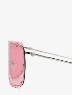 Best Sale Alexander McQueen Skull Mask Sunglasses in Silver