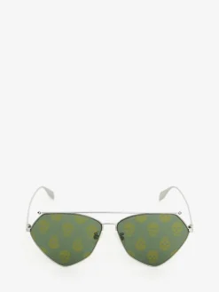 Clearance Alexander McQueen Top Piercing Sunglasses in Ruthenium