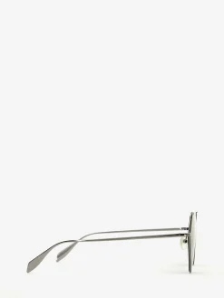 Clearance Alexander McQueen Top Piercing Sunglasses in Ruthenium